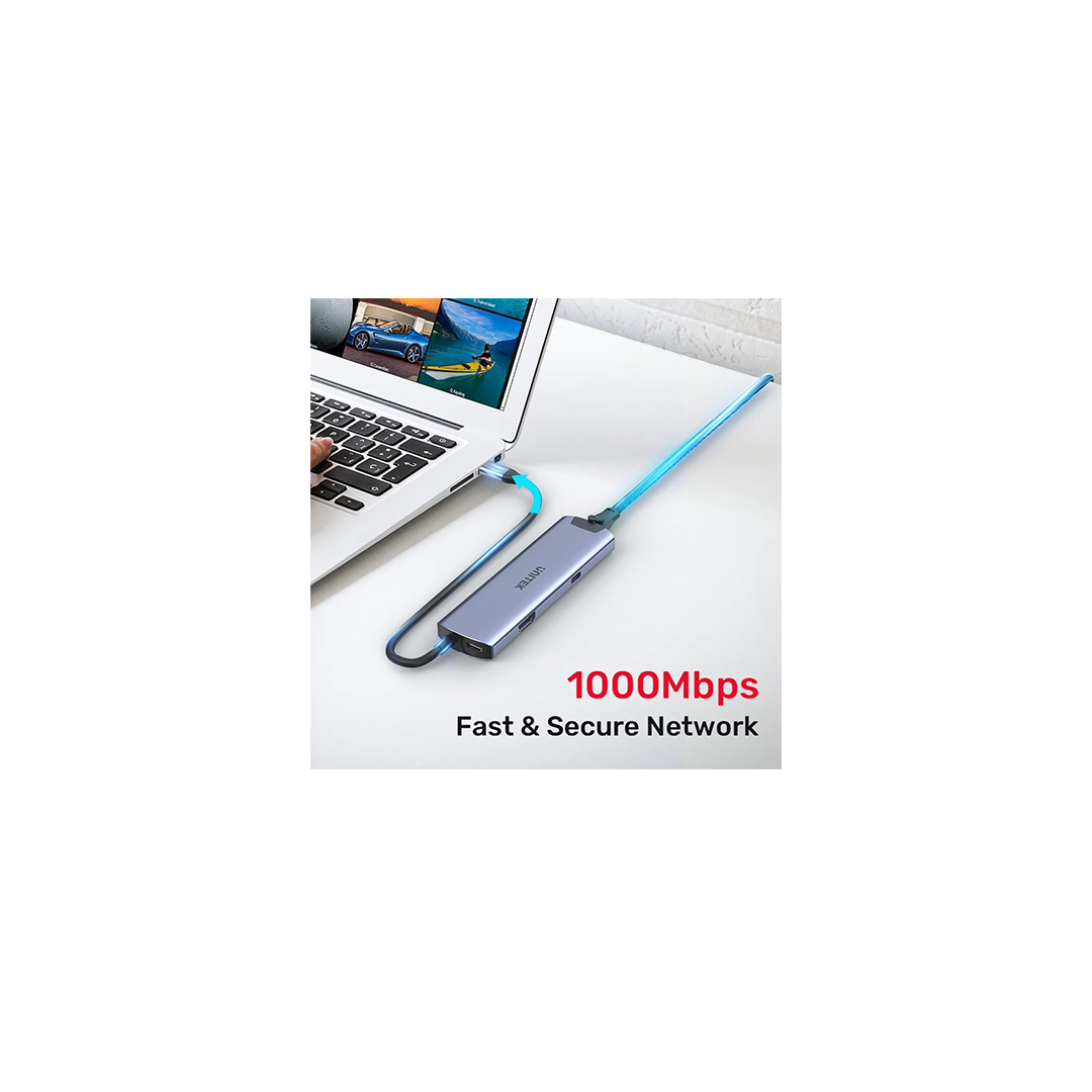 موزع USB-C متعدد المنافذ من Unitek H1112F، 6 في 1 موزع USB-C متعدد المنافذ من Unitek H1112F، 6 في 1